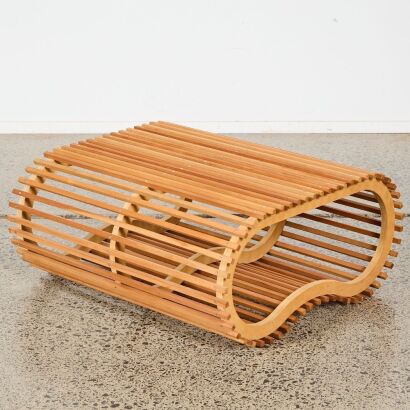 A Flip Bench / Coffee Table by David Trubridge
