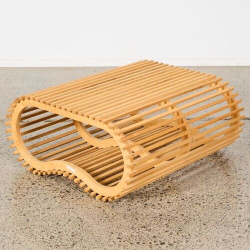 A Flip Bench / Coffee Table by David Trubridge