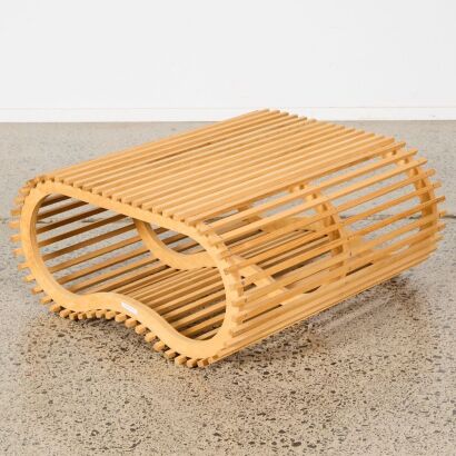 A Flip Bench / Coffee Table by David Trubridge