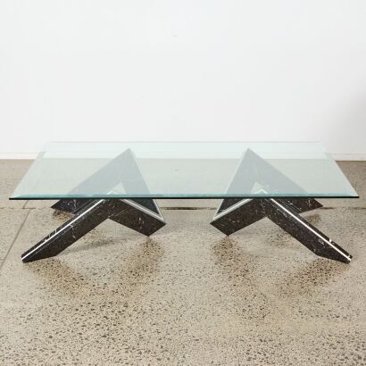 An Italian Post Modern Marble Based Coffee Table