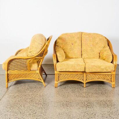 A Vintage Two Piece Cane Set