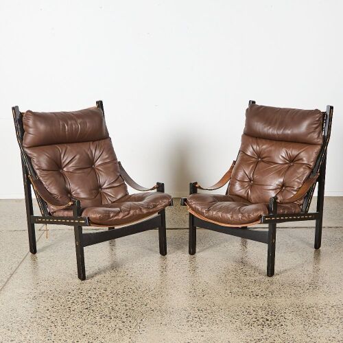 A Pair of Torbj&oslash;rn Afdal Hunter Chairs by Bruksbo, Norway c. 1960s