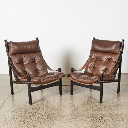 A Pair of Torbj&oslash;rn Afdal Hunter Chairs by Bruksbo, Norway c. 1960s