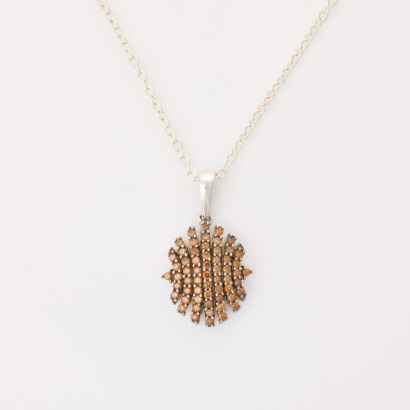 9ct White Gold, .50ct Treated Diamond Pendant on 45cm Silver-tone Chain