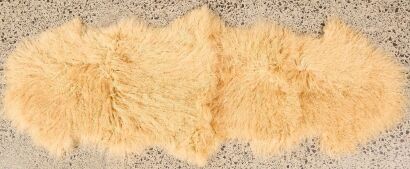A Large Caramel Tibetan Lamb Rug
