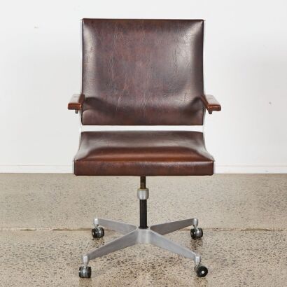 A Mid-Century Cast Aluminium Office Chair Attributed to Ring Mekanikk