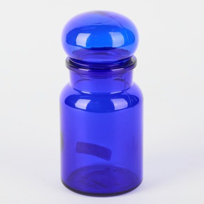 A Cobalt Blue Gass Apothecary Bottle Made in Belgium
