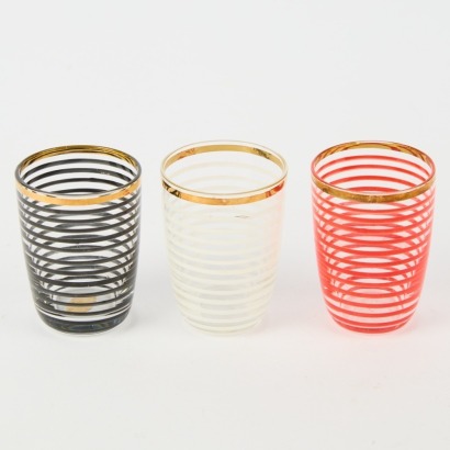 A Made in Czechoslovakia Striped Shot Glasses