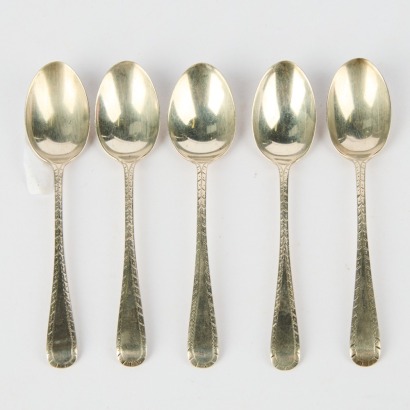 Five Sterling SIlver Tea Spoons by C.W. Fletcher & Son Ltd 0.052kg