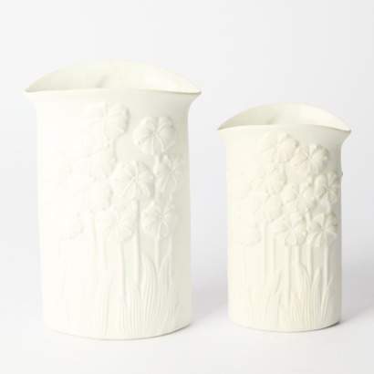 A Pair Of Vintage Bisque White Kaiser Porcelain Vase