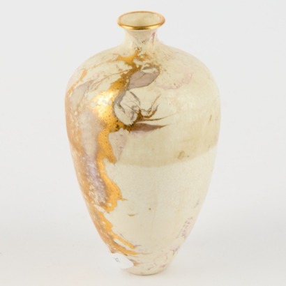 A Patti Meads Porcelain Vase In A Lustre Glaze