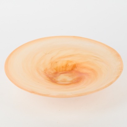 A Vintage Art Glass Agate Finish Hand-Blown Bowl