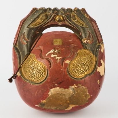 An Antique Japanese Mokugyo Lacquered Wooden Temple Bell