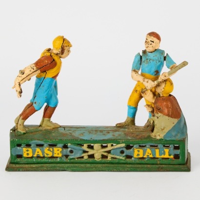 A Vintage Cast Iron Baseball Moneybox