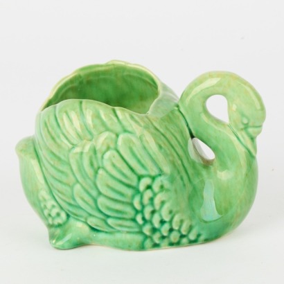 A Pates Australian Green Trickle Glaze Swan