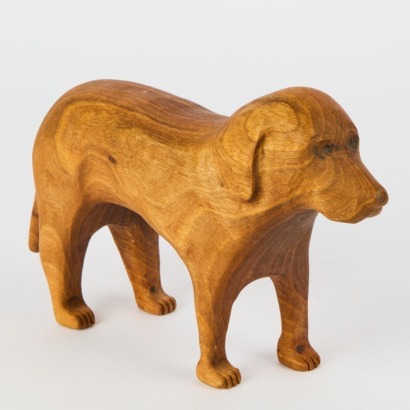 A Handcarved Wooden Labrador