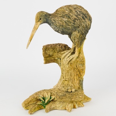 A Kiwi On A Branch Resin Sculpture