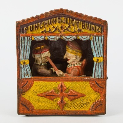 A Cast Iron Punch And Judy Money Bank