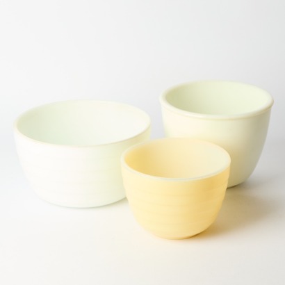 A Set of Three Milkglass Mixing Bowls