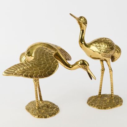 A Pair of Copper Cranes