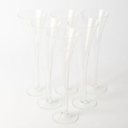 A Set Of Six Hollow Stemmed Champagne Coupes
