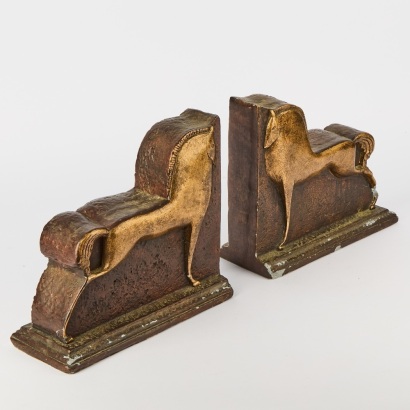 A Pair of Etruscan Horse Bookends