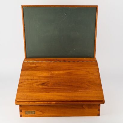 A Trip Trap Teak Child&rsquo;s Desk With Blackboard
