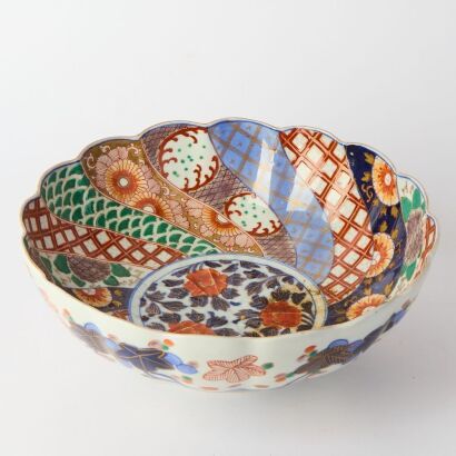 A Large Japanese Meiji Period Imari Lobed Bowl
