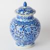 A Chinese Late Qing Blue and White &lsquo;Floral&rsquo; Covered Jar