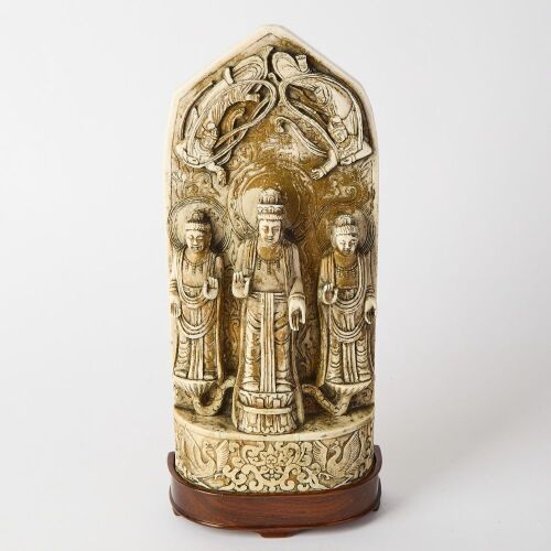 A Chinese Carved Bone Buddha