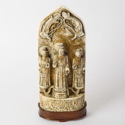 A Chinese Carved Bone Buddha