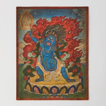 A Chinese Qing Dynasty Thangka of Vajrapani