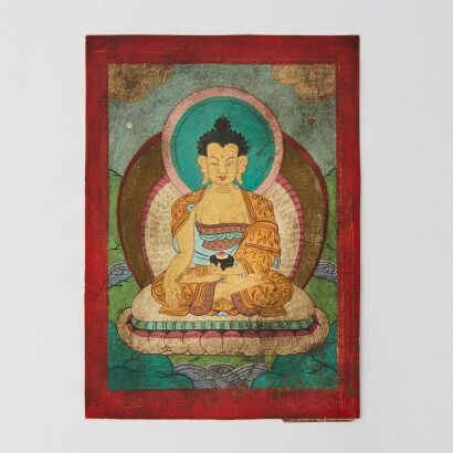 A Chinese Qing Dynasty Thangka of Shakyamuni Buddha