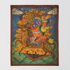A Chinese Qing Dynasty Small Thangka of a Buddhist Guardian Deity