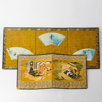 A Set of Two Japanese 20th Century 'Ladies' Small Table Screens