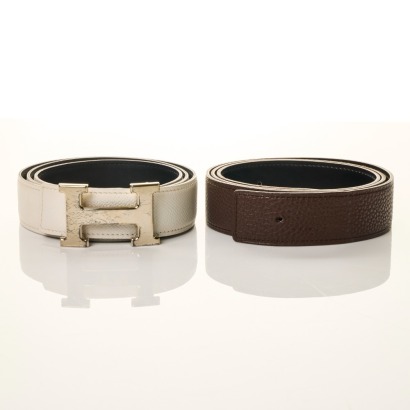 Herm&egrave;s, Constance H Buckle with Two Reversible Belts