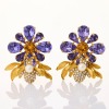 Dolce & Gabbana, Crystal / Faux Pearl Flower Clip-on Earrings with Box