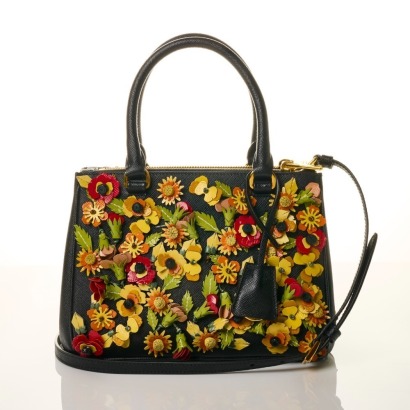Prada, Saffiano Garden Galleria Floral Mini Tote Bag