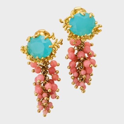 Les N&eacute;r&eacute;ides, Crystal Clip on Drop Earrings