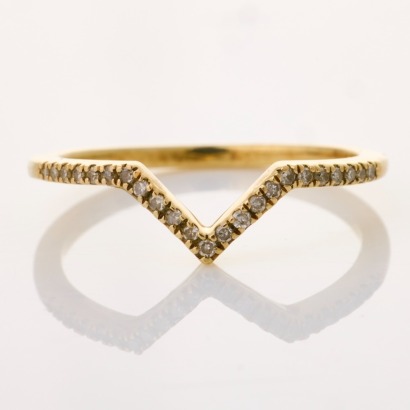 10ct Yellow Gold, 0.10ct Diamond Band Ring
