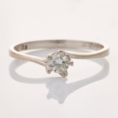 Platinum, 0.17ct Diamond Solitaire Ring