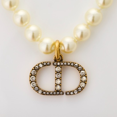 Christian Dior, Faux Pearl and Crystal Choker with Box