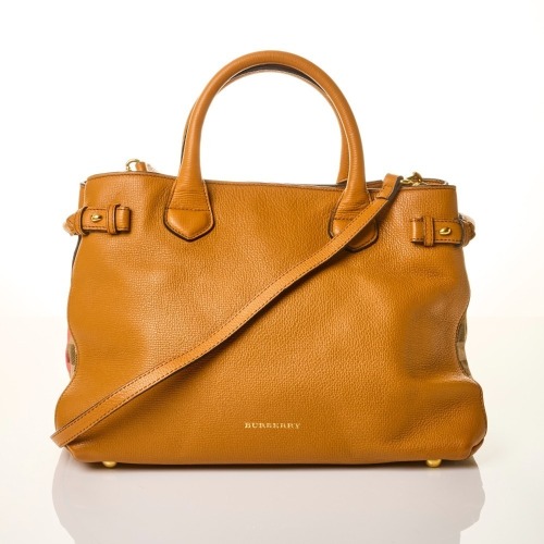 Burberry, Tan Leather The 2-Way Banner Bag