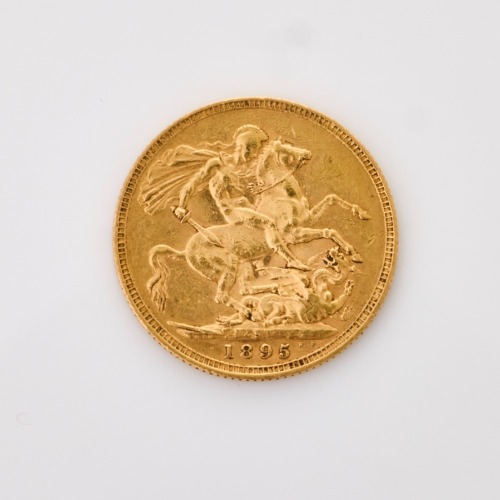 22ct Yellow Gold, 1895 Full Sovereign Coin