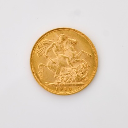 22ct Yellow Gold, 1910 Full Sovereign Coin