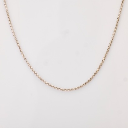 18ct White Gold, 45cm Belcher Link Chain