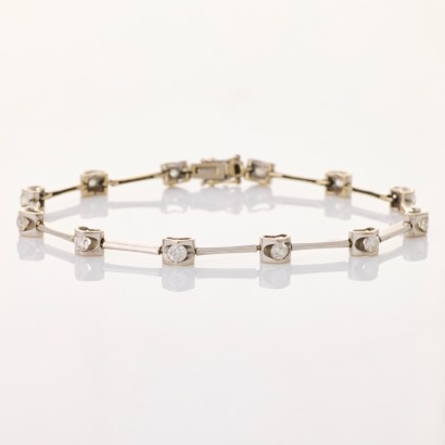18ct White Gold, 19cm, Modern, 1.20ct Diamond Bracelet