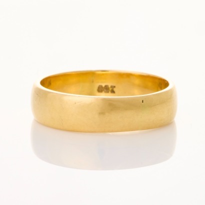 18ct Yellow Gold, 5mm Wide Plain Band, Size N
