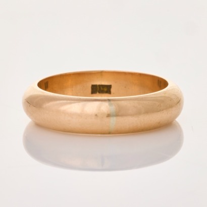 9ct Rose Gold, 4.80mm Wide Plain Band, SIze M 1/2
