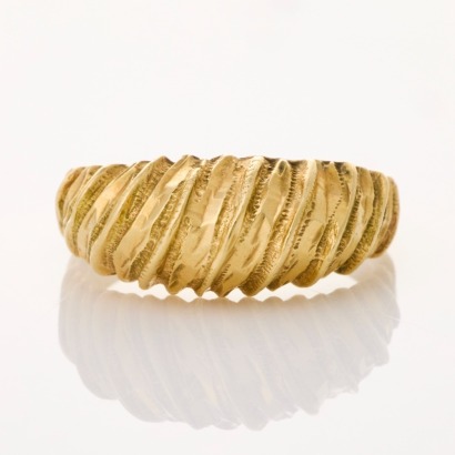 14ct Yellow Gold, 7mm Wide Domed Ring